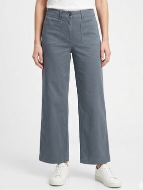 LOFT Slim Wide Leg High Rise Pants in Blue-Gray